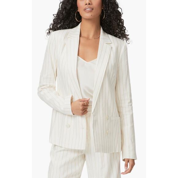 Paige Jackets & Blazers - PAIGE NWT Rosette Striped Double Breasted Linen Blend Blazer Size 8 $379 MSRP